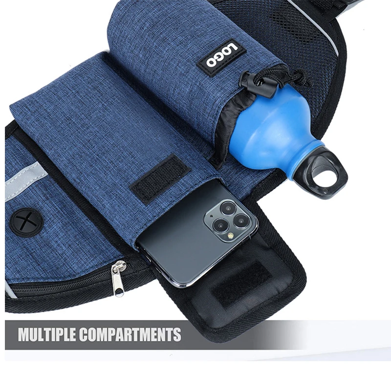 QUESHARK Customized Logo Multi-Functional Sports Running Fitness Training Dog Waist Bag Outdoor Pet Fanny Pack With Leash 2