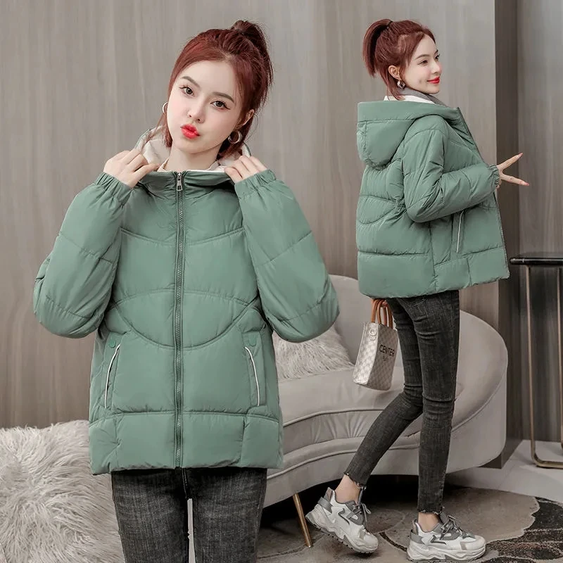 

2023 New Warm Thick Bread Coat Women Winter Short Down Cotton Coat Women Outwear Korean Loose Cotton Padded Jacket Women Parkas