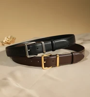 Ceinture en cuir de vachette suédé de luxe pour femmes, style vintage avec boucle dorée, ceinture de 3,3 cm de large pour robes et jeans 4