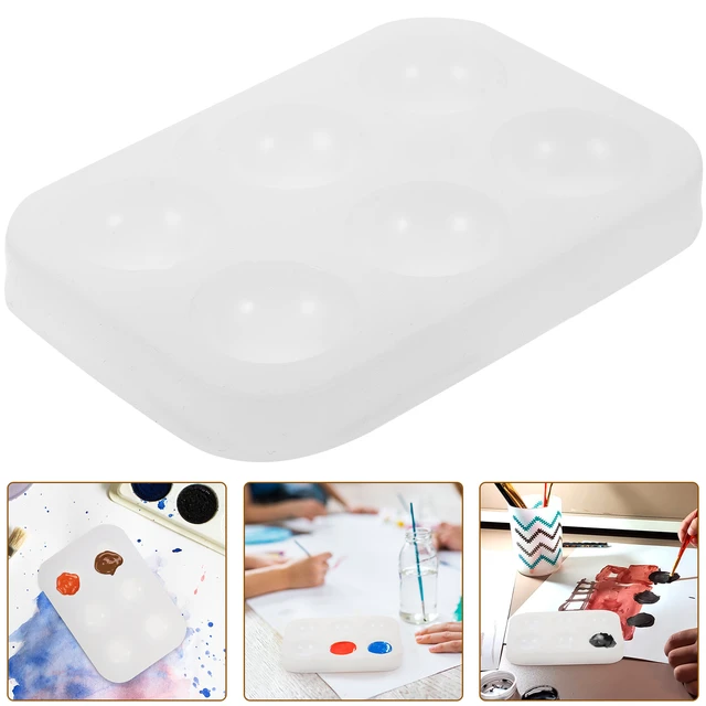 Trays Six Hole Silicone Palette Easy to Clean Acrylic Watercolor Paint  Palettes Disposable Painting Empty Child - AliExpress