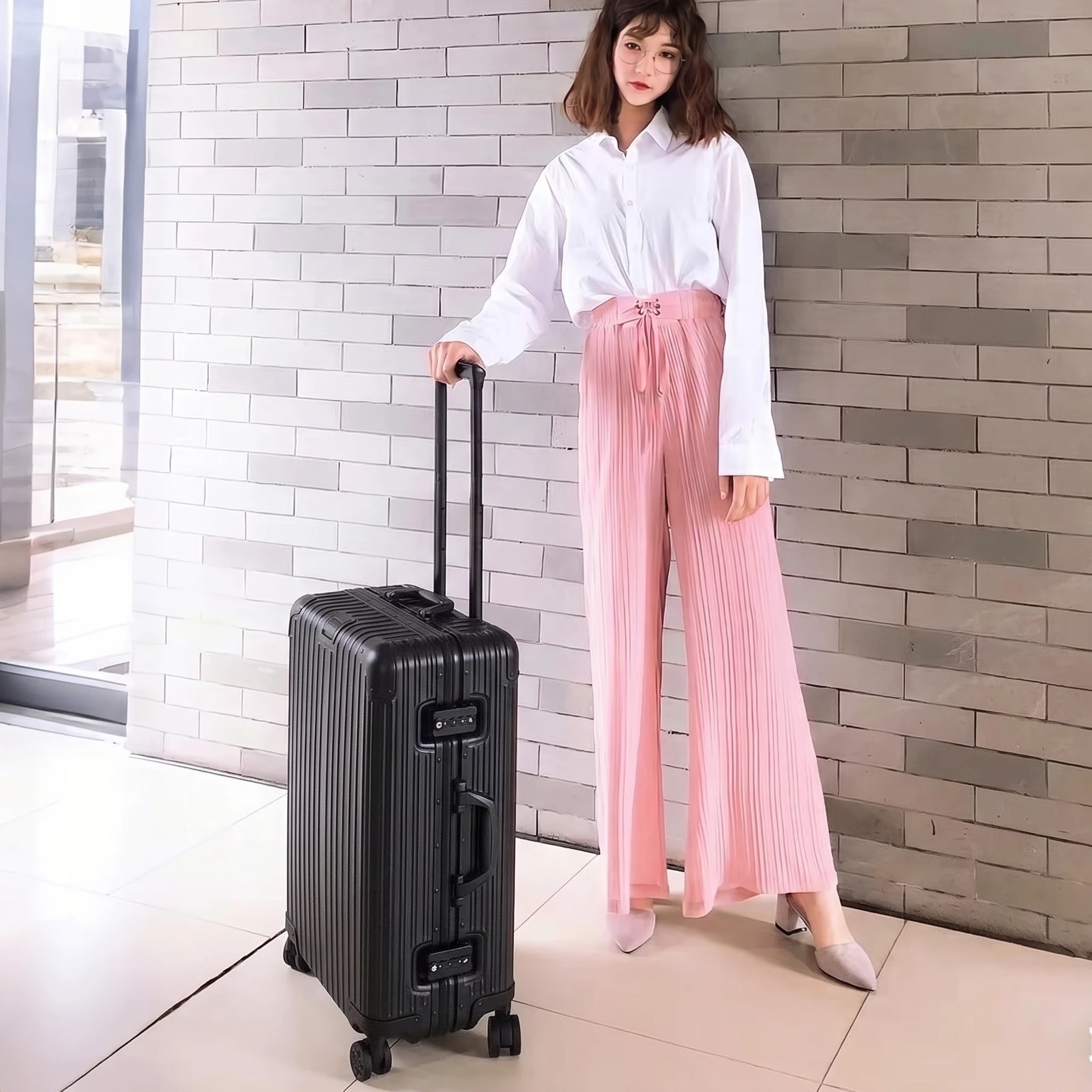 All Aluminum Magnesium Alloy Luggage, Women's 20/24/26/29 Inch Metal Luggage, Men's High-End Password Carry On Luggage, TSA Lock - 2