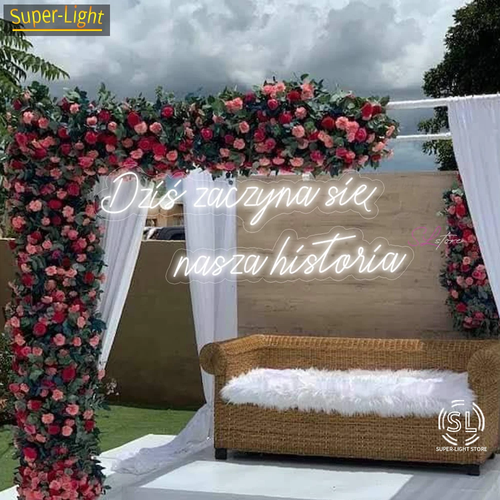 결혼 네온 사인, 큰 85x0cm, 70x16cm