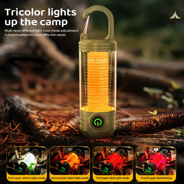 Clearance_LED lanterne de Camping lampe de poche multifonctionnelle Portable torche Super lumineuse lampe de tente lumière de secours avec crochet extérieur 3