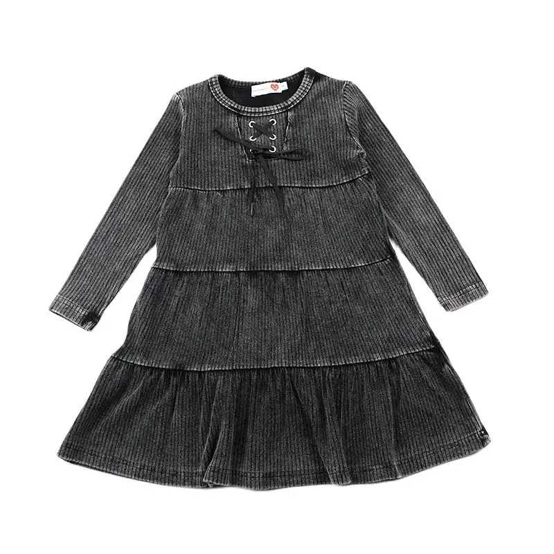 Family Matching Long Sleeve Vintage Outfit Set – Midi Dress & Kids Top-Trouser Combo