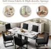 Mid Century Linen Dining Chairs Set of 6, Modern Upholstered Dinner Chairs with Metal Frame for Restaurant, Dining Room, Kitchen 5