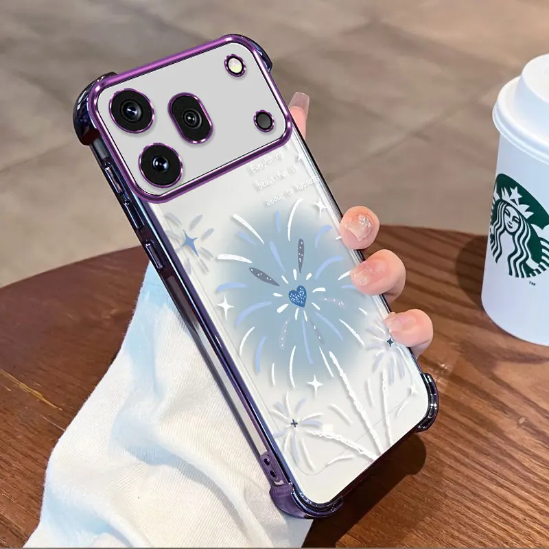 Elegant Plating Protective Cover - Flexible TPU Shockproof Design