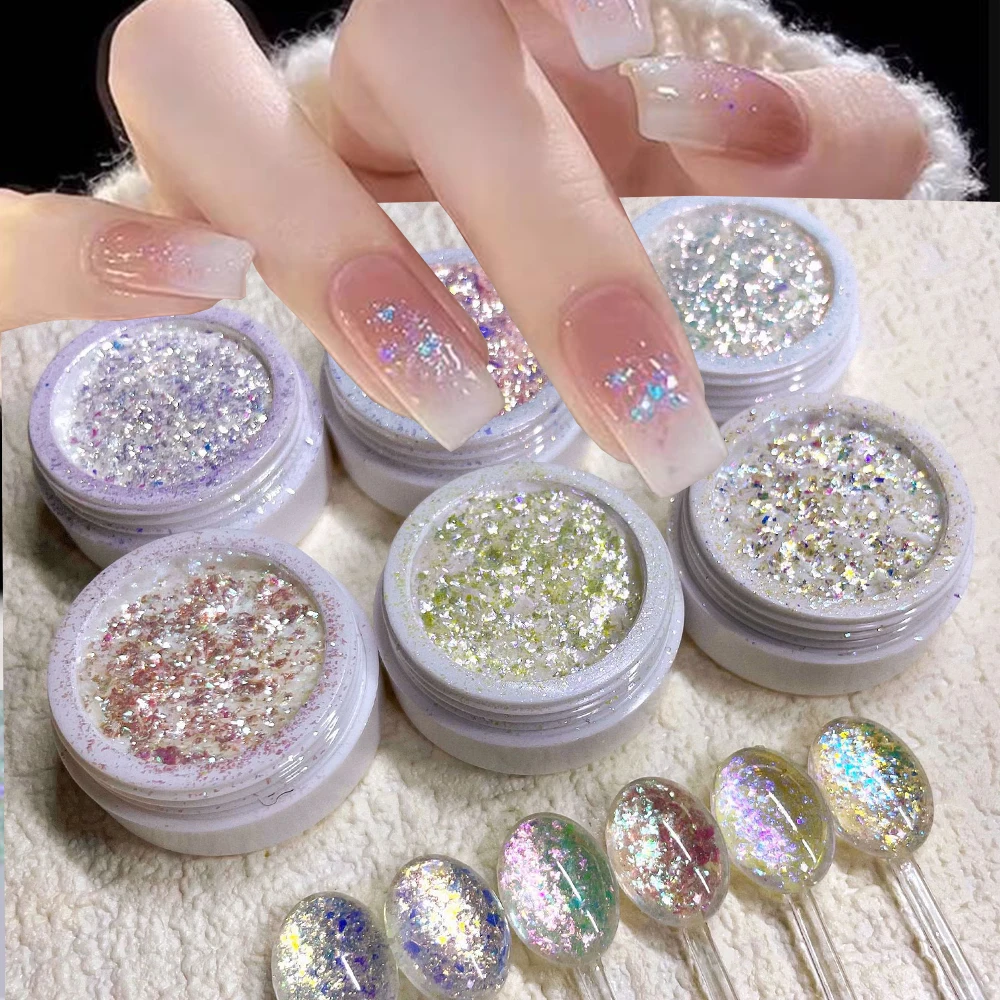 3G Ultra Sottile Aurora Glitter Flakes Iridescente Mylar Nail Flakes Aurora Opal Powder Per Ombretto/Resina Craft/Manicure Paillette