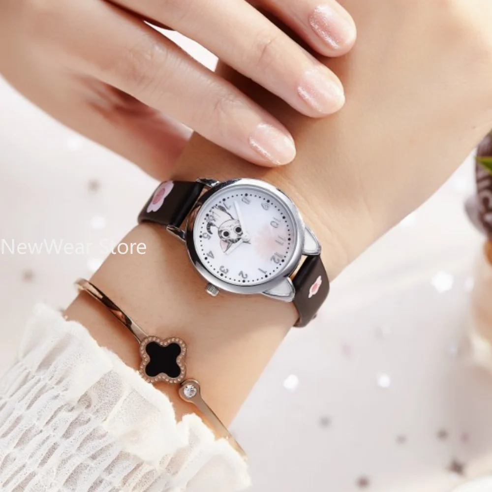 Cute Cheese Cat Pattern Kids Watches Girls Quartz Analog Child Watches for Women Student Clock Gift Relogio Feminino 6