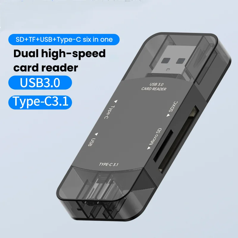 

6 in 1 OTG Card Reader Multi-in-one Micro USB TF SD Memory Card Reader Adapter For Macbook Android Phone OTG USB Type C Adapter