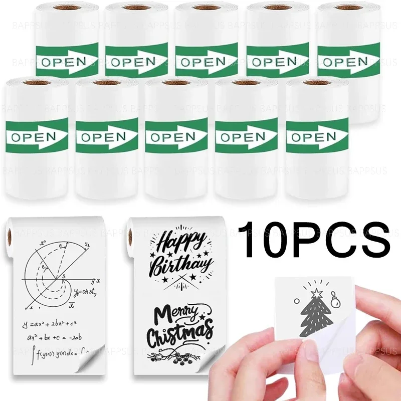 자기 접착 용지 프린터 라벨 스티커, 열 라벨 프린터 용지, 카메라 할 일 목록, 즉석 인쇄 용지, 57x25mm, 1-10 개