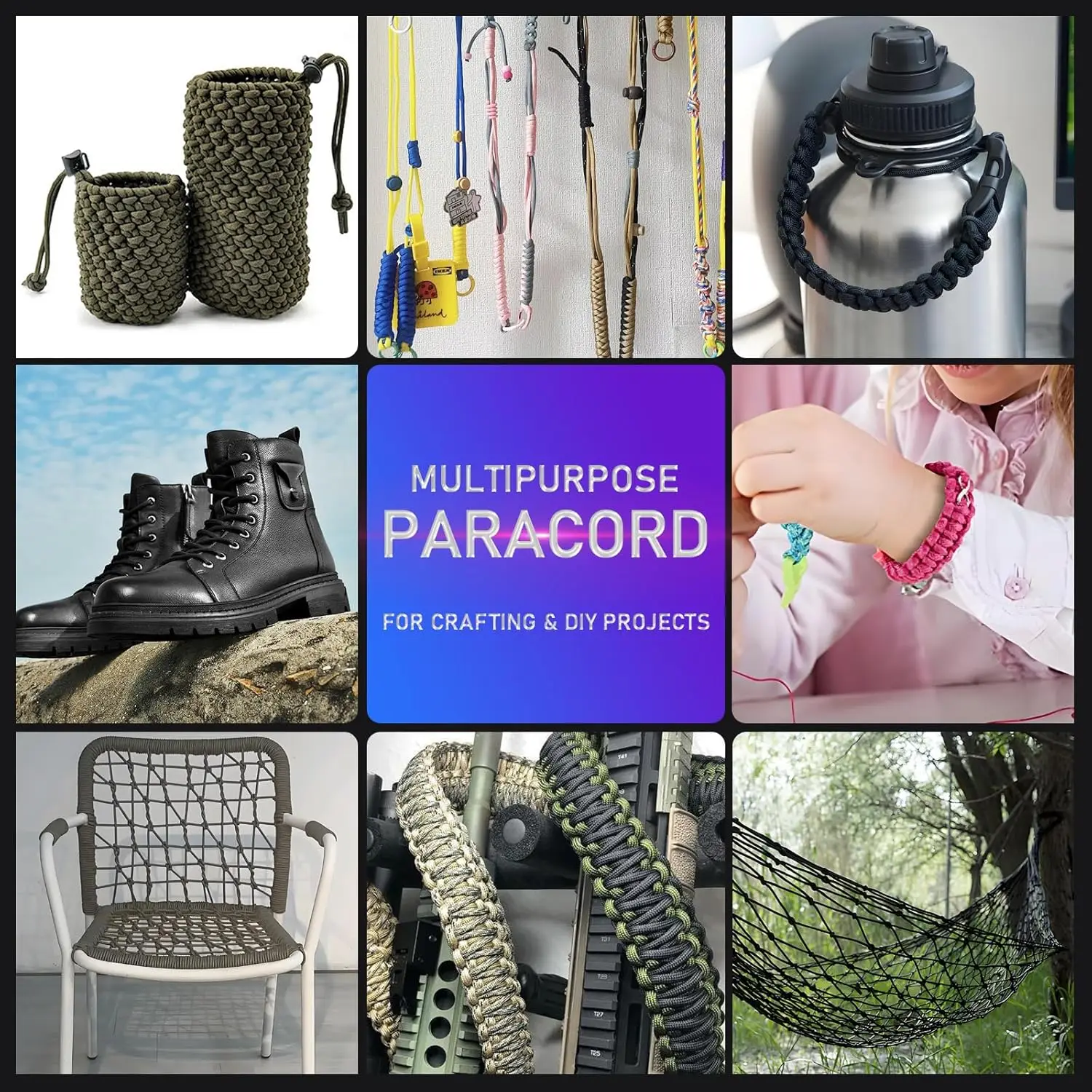 Durable Nylon 9-Core Military-Grade Paracord Rope for Outdoor and DIY Projects