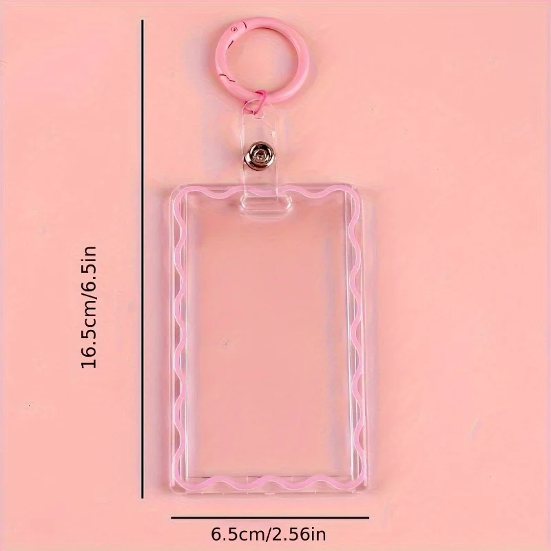 Clear Acrylic Card Holder with Key Ring - Durable Protective Sleeve for Student ID, Meal Cards & Office Supplies