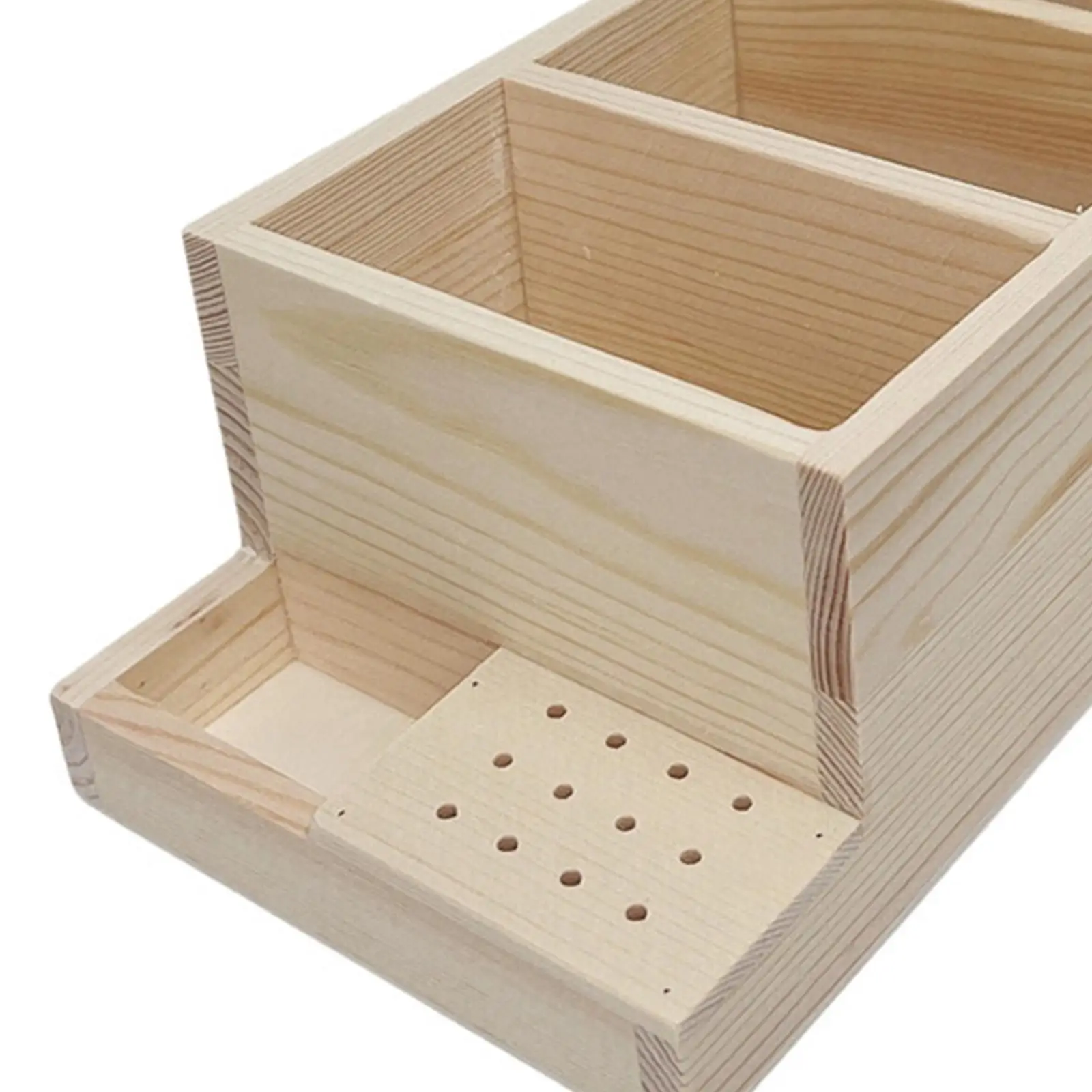 Nail Drill Bits Wood Stand Organizer for Nail Training Lowest Row with 12 Holes Container