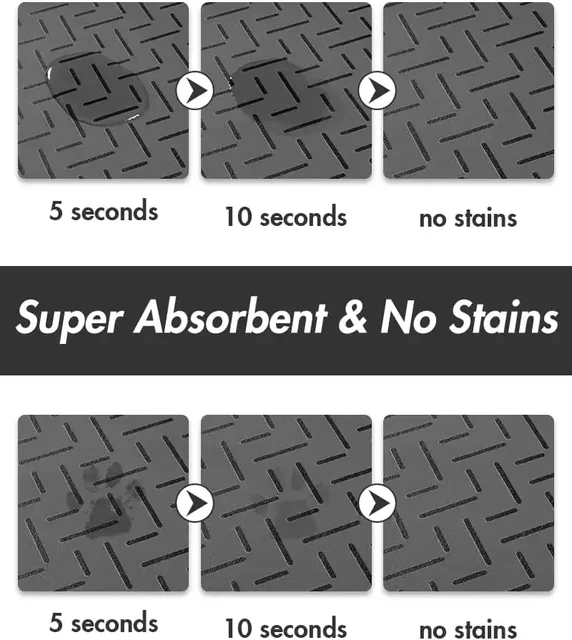 Absorbent Pet Feeding Mat-No Stains Quick Dry Dog Mat for Food and Water Bowl-Rubber Backing Dog Food Mat for Messy Drinkers 2