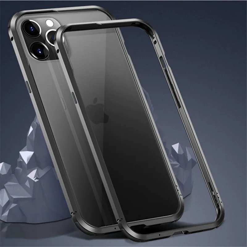 

Ультратонкий противоударный чехол-бампер из сплава и металла для iPhone 14 Pro Max 13 12