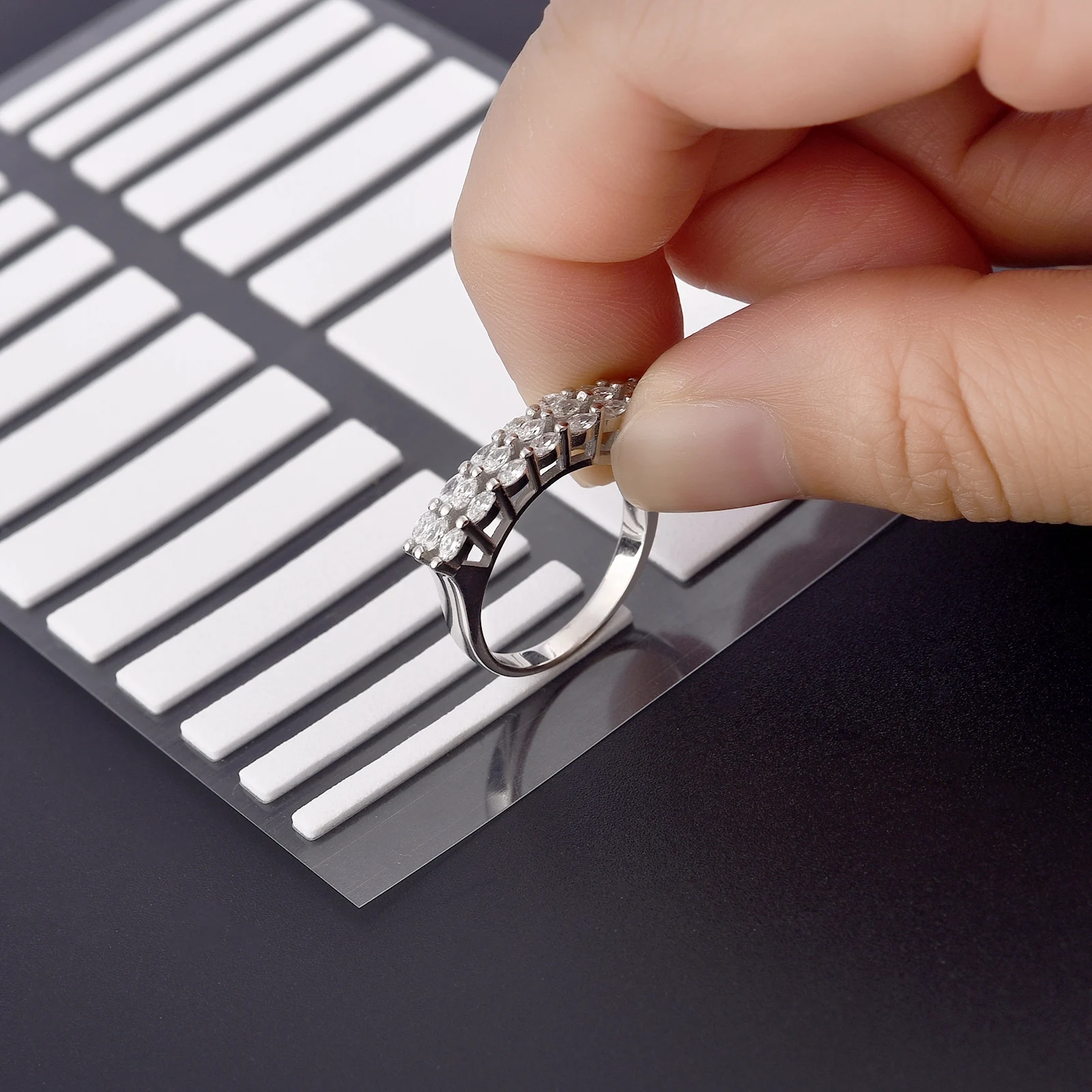 8Pcs Transparent Base Ring Size Adjustment Guard Invisible Ring Tightener  Reducer Resizing Tool Rubber Sticker Jewelry Tools - AliExpress