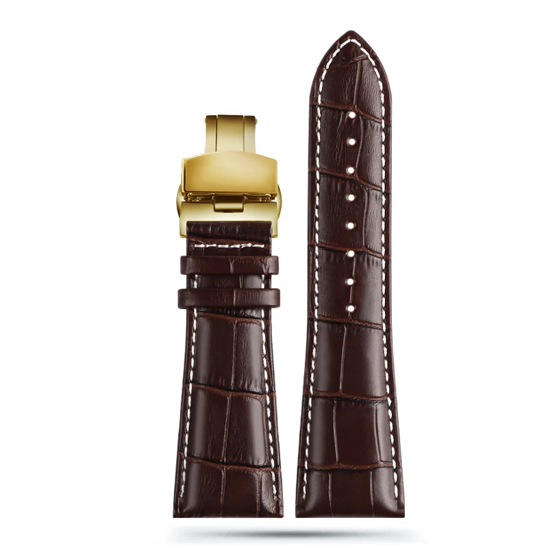 Large Width Genuine Leather Watch Strap