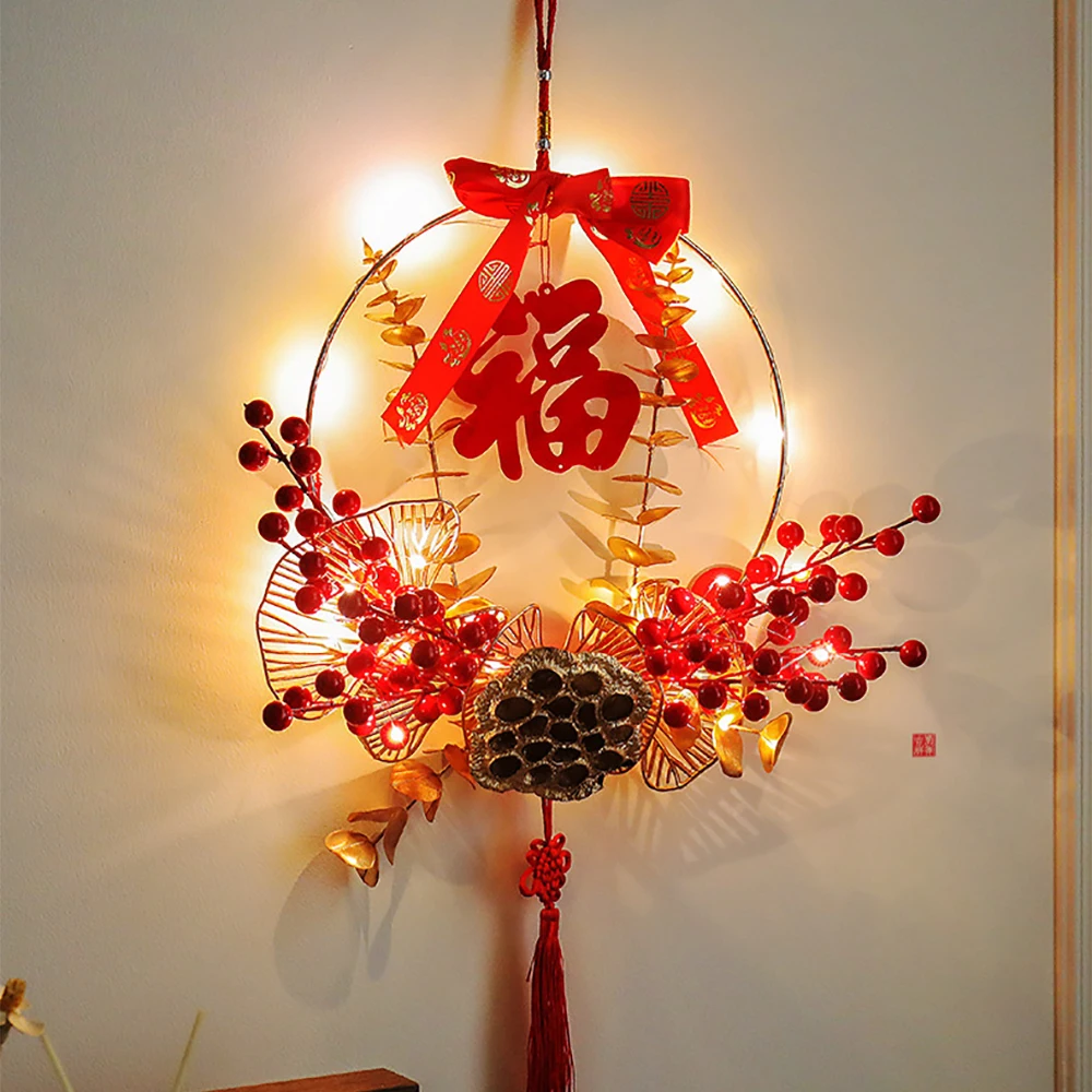2024 Chinese New Year of The Wedding Decoration Portable Wreath Door Decorations Party Decorations Living Room For Household 5