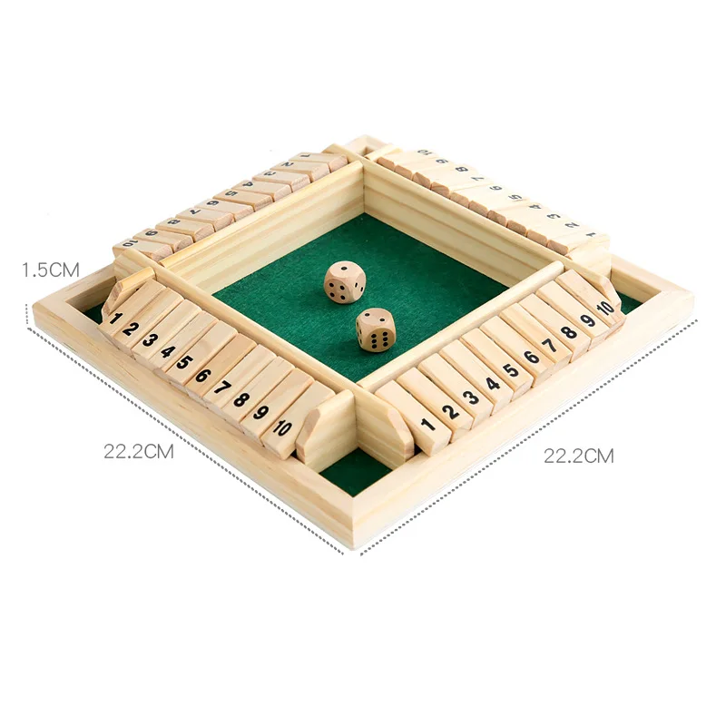 Box Dice Game 2-4 giocatori Gioco da tavolo classico per adulti Gioco da tavolo in legno con dadi e istruzioni Gioco di strategia matematica - immagine 5