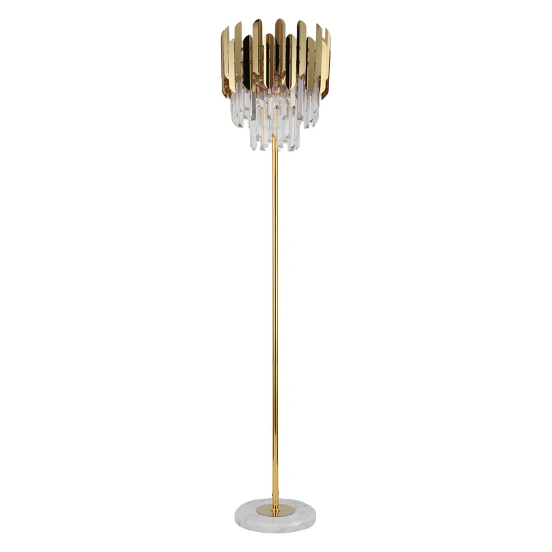 Gold Luxury Modern Crystal Floor Lamp Bedroom Indoor Home Decor Living Dining Room LED Stand Light Fixtures Decoratie Vloerlamp