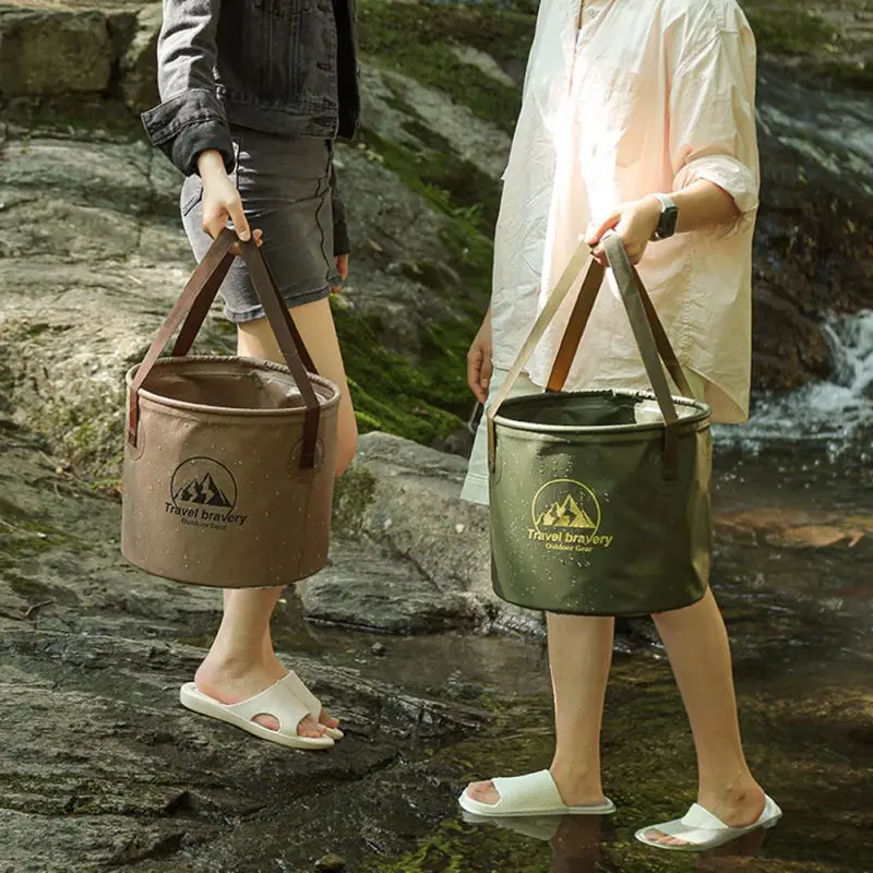 20/10L Outdoor Camping Hiking Traveling Water Bucket Bags BBQ Picnic Folding Water Bucket Car Foldable HandleBags