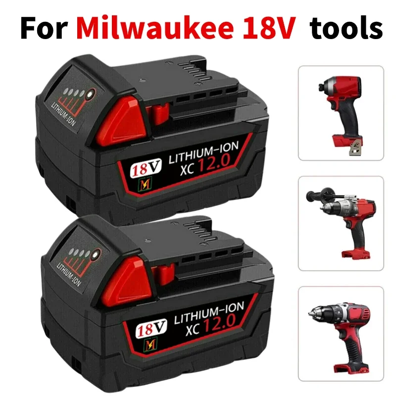 

12.0Ah 18V Replacement Battery for Milwaukee M18 XC 48-11-1850 48-11-1840 48-11-1820 48-11-1860 2604-22 2604-20 2708-22 2607-22