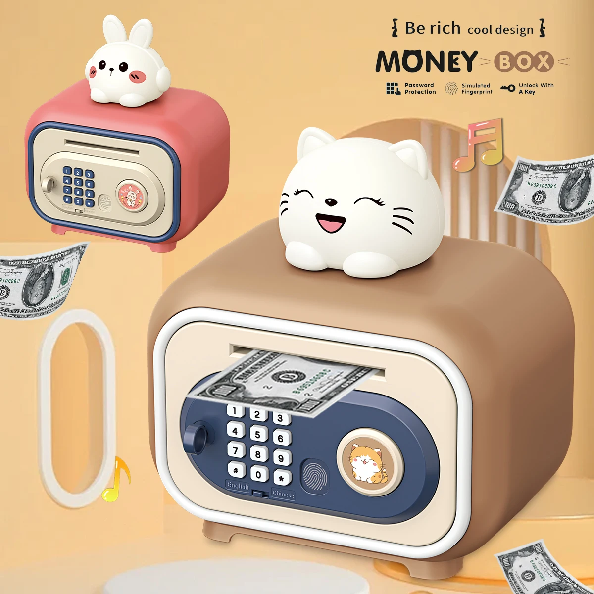 Electronic Piggy Bank Toys Safe Money Saving Box Coin Banks Password Code Lock ATM Bank Gifts for Kids