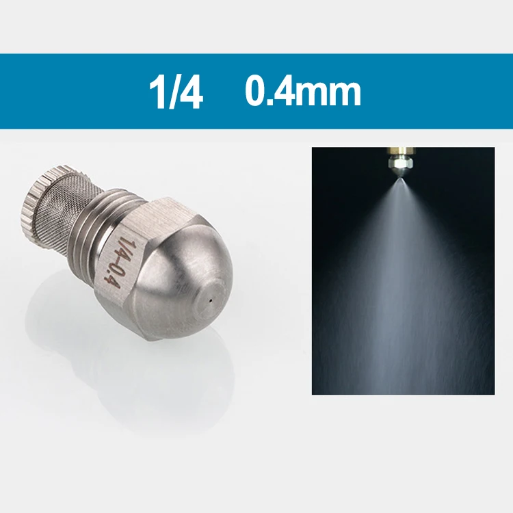 Atomizing Spray Mist Nozzle Dia 0.3-1.5mm Fine Atomizing Spray 1/4BSPT High And Low Pressure Mist Nozzle Orifice Stainless Steel