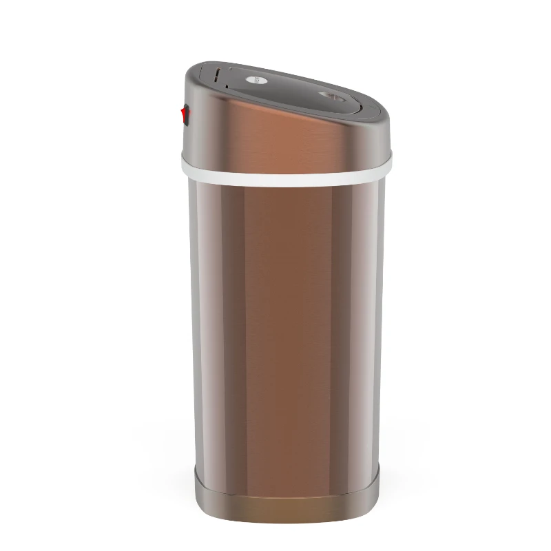 Gallon / 12 Liter Motion Sensor Oval Trash Can, Fingerprint-Resistant  Stainless Steel Garbage can Trash bags Bathroom trash can - AliExpress