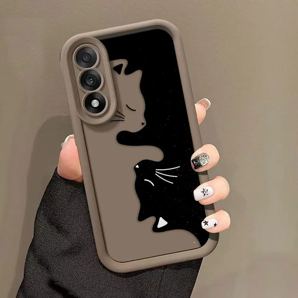 Adorable Black Cat Design Phone Case - Stylish Protective Cover