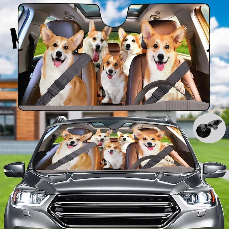 

Автомобильный солнцезащитный козырек Corgi, солнцезащитный козырек для лобового стекла Corgi, украшение для автомобиля Corgi, автомобильный солнцезащитный козырек,