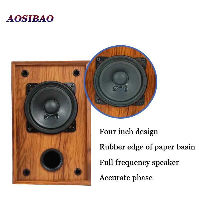 AOSIBAO 4 Inch Full Range Speaker 4Ohm 50W Passive Audio Speakers HIFI Home Loudspeaker Stereo Woodiness Home Theater Sound Box audio speakers bookshelf speakers