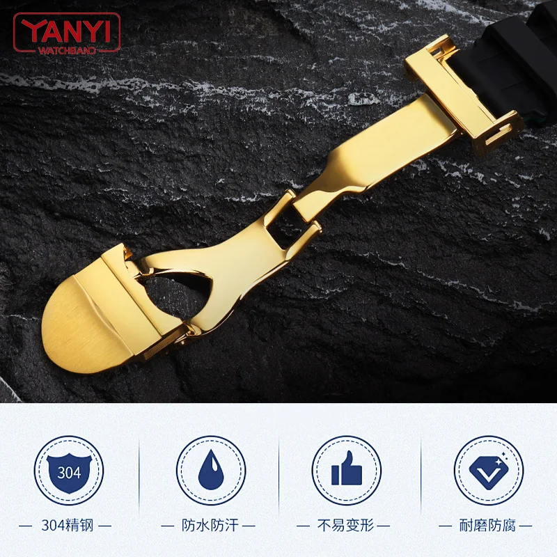 High quality Rubber bracelet 22mm 20mm watchband two color watch strap for omega seiko tudor rolex casio watches band curved end