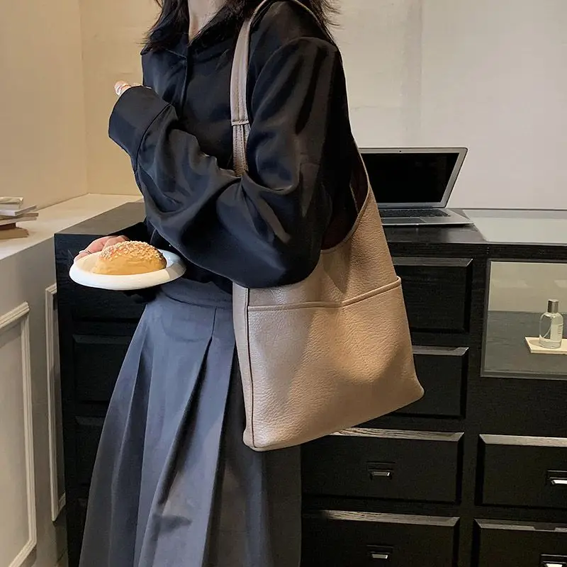 Brand Korean Fashion Bucket Handbag Women Shoulder Bag Large Capacity Pu Luxury Handbag Shopping Bag With Small Bag 2023 New