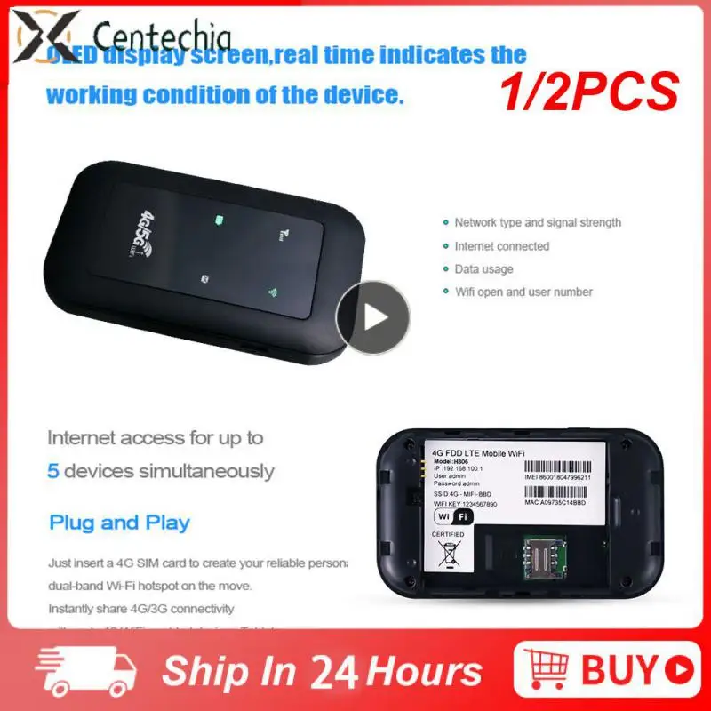 

1/2PCS LTE Router Pocket WiFi Repeater Signal Amplifier Network Expander Mobile Hotspot Wireless Mifi Modem Router SIM Card Slot