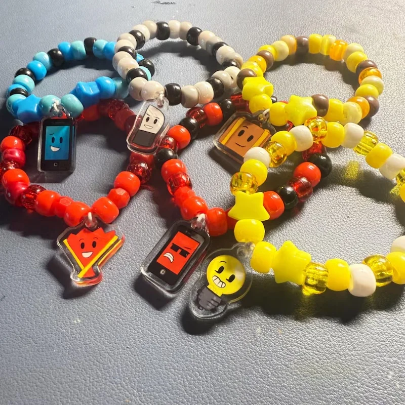 Cute Object-Themed Kandi Charm Bracelets with Phone, Light, Fan, Luggage, and Knife Designs | Trendy Collectibles