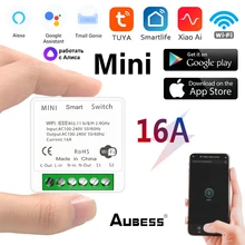 

Aubess Tuya Zigbee / Wifi MINI Smart Switch Module 16A Switch Tuya Smart Life Smart Home Breaker Sensor For Alexa Google Home