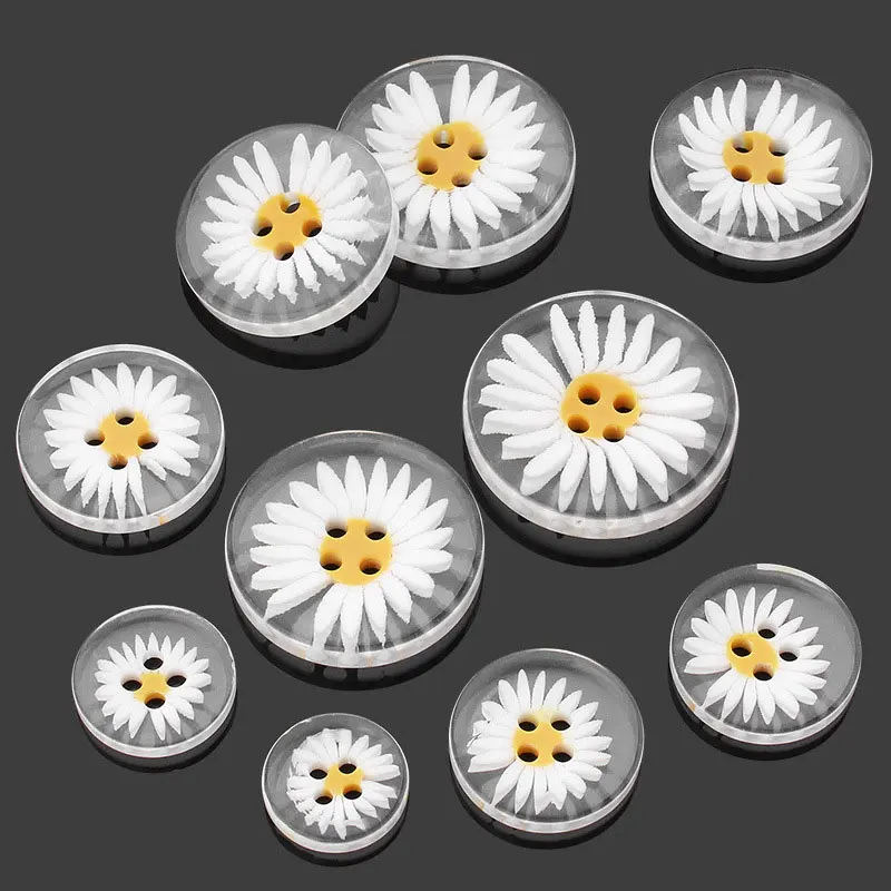 Description Picture 2 of item20Pcs Resin Buttons Daisy Hand Sewing Buttons Craft Buttons for Sewing DIY Crafts Clothes 11.5-30MM