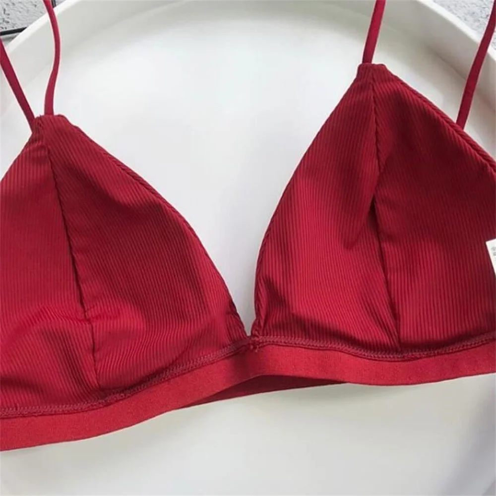 Wireless Triangle Bralette Set For Women Seamless Push Up Bra_voghion.com