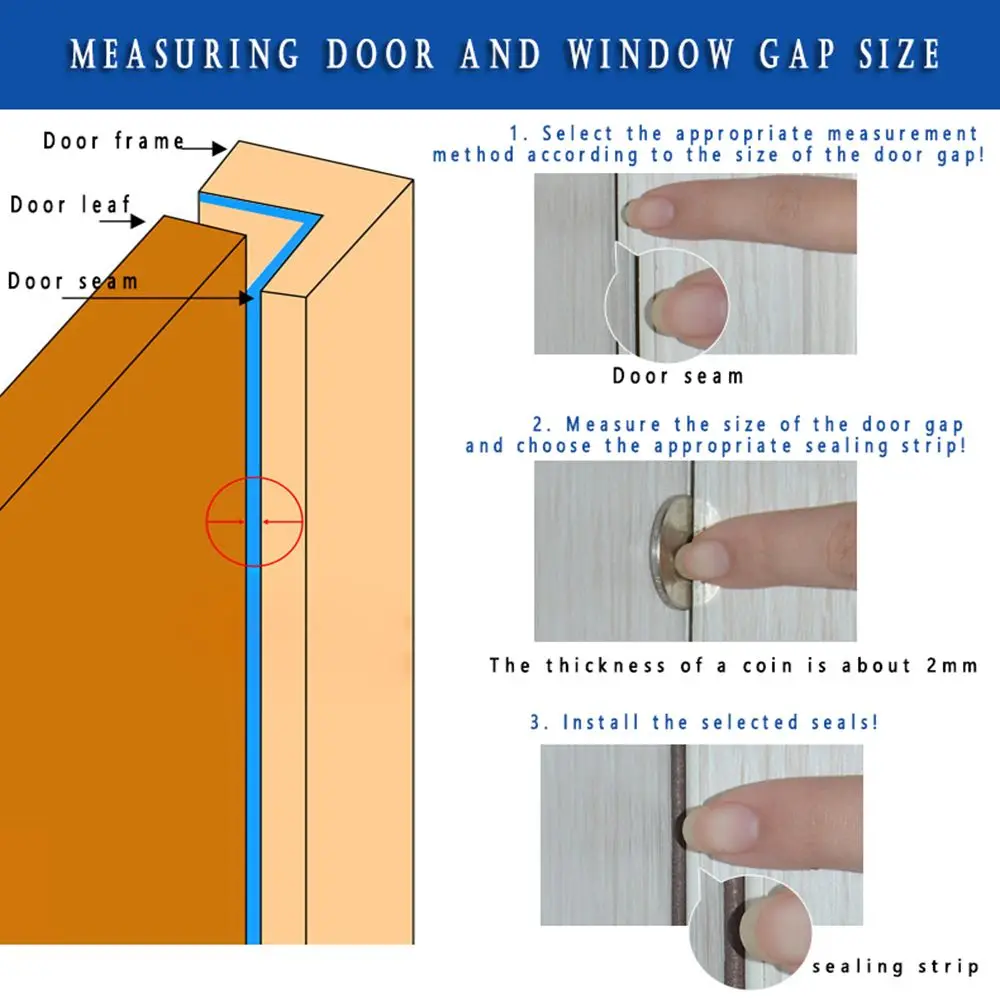 Self Adhesive Window Door Seal Strip 5/10m door seal strip sealing strip tape window seal strip sealing tape sealing strip