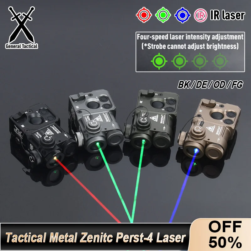 

Tactical Zentico All Metal Perst-4 Red Green Blue Dot IR Light Strobe Indicator Zero Target Brightness adjust Airsoft Gun Laser