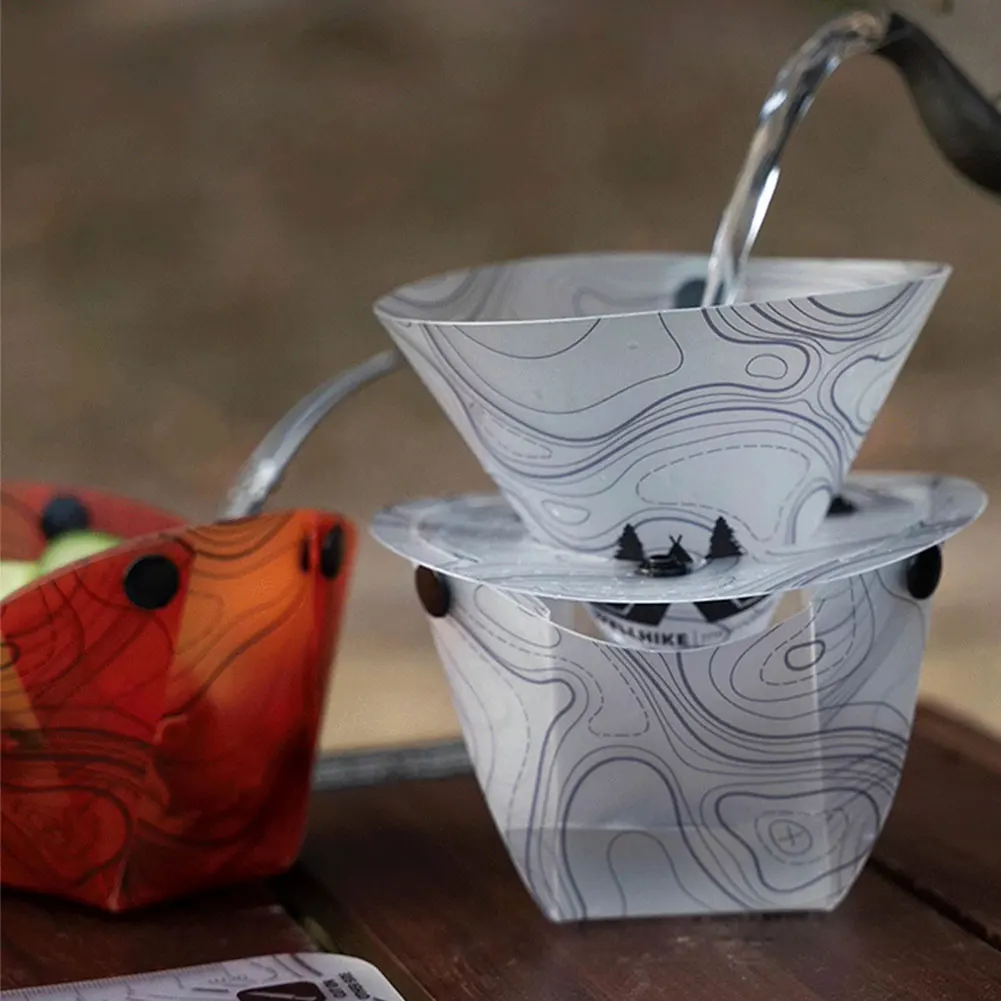 Outdoor Lightweight Folding Tableware 2Pcs Portable Bowl Dinner Plate Coffee Filter Water Cup Multi-purpose Camping Tableware