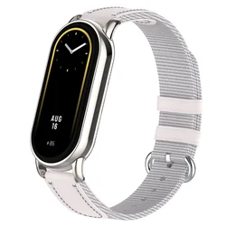 Fashion Leather & Canvas Replacement Wristband for Xiaomi Mi Band Collection (Lilac Gray)