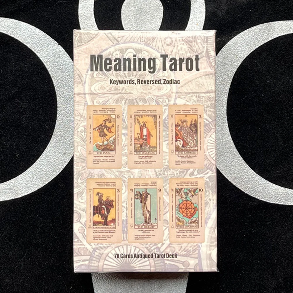 78pcs Meaning Tarot Cards Family Party Supplies Future Telling Game Play Cards Reversed Zodiac Tarot Oracle Cards for Beginners