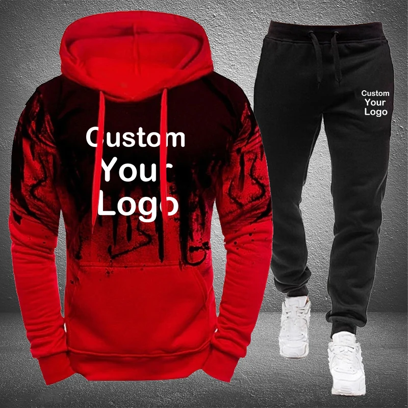 Mens Hooded Sets Fashion Autumn Spring Sporting Suits Men Sweatshirt Sweatpants Men's Hoodies Clothing Sweatshirts Set Tracksuit 2023 autumn winter men s hoodies tracksuit set horror movie clown 3d print fashion pants suit funny oversized unisex pullover