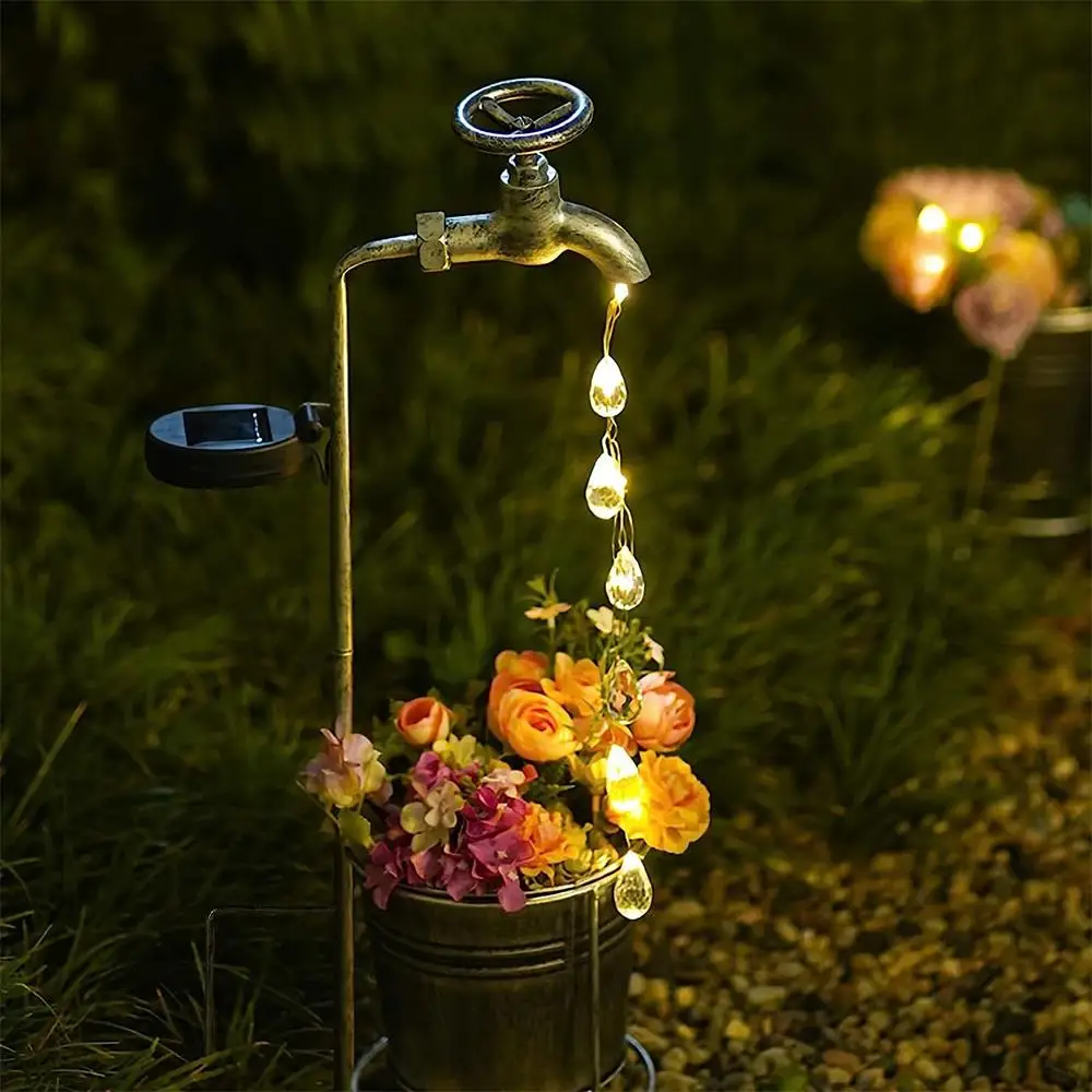 Solar Watering LED Lights, Iron Planter Lantern, Waterproof Yard Outdoor Lights, Garden Decoration, Landscape Lamp