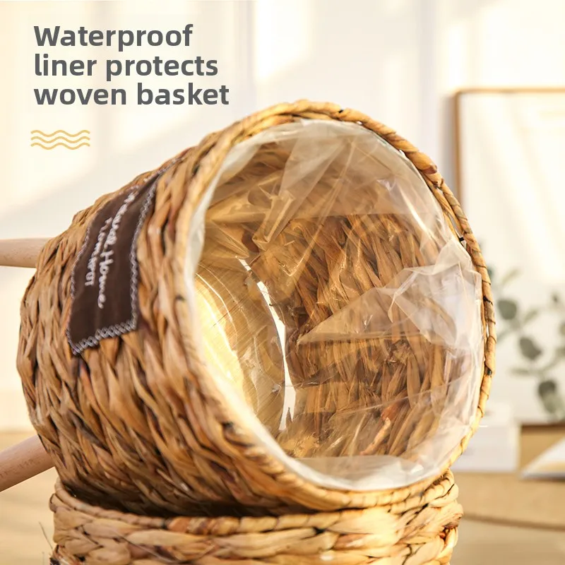 Nordic Woven Flower Pot ass Basket Plant Holder Bamboo Basket Home Decor Floor Standing Decoration ell Wier Flower Pot