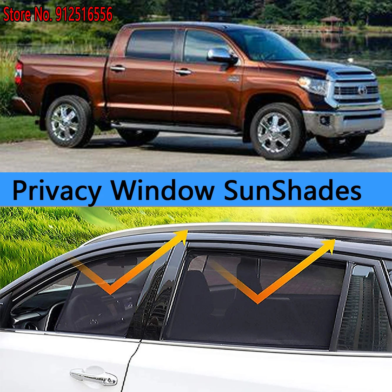 

Side Sun Shade Shading Protection Window SunShades Accseeories For Toyota Tundra XK50 50 2006 - 2021 2007 2008 2009 2015 2016