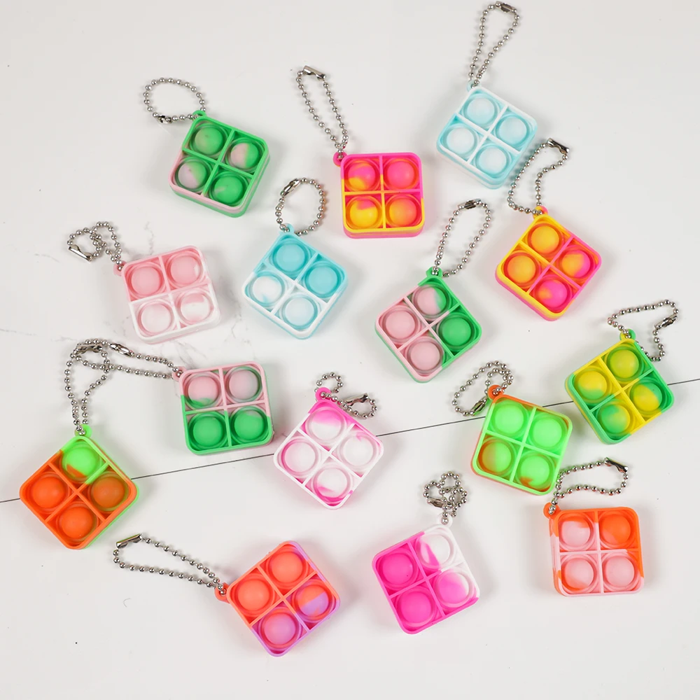 Fidget toys party toys pop keychain toys 20Pcs mini pop keychain toddler sensory fidget toys bulk for classroom prizes kids birthday party favors goodie bag stuffers