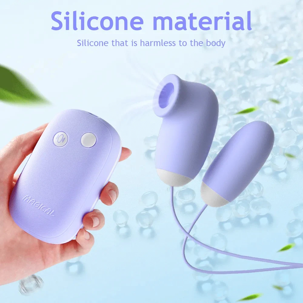 New Nipple Sucking Vibrator Egg Clit Vacuum Sucker Female Sex Toy Clitoris 2 In 1 Vibrating Stimulation for Adult Women Massager